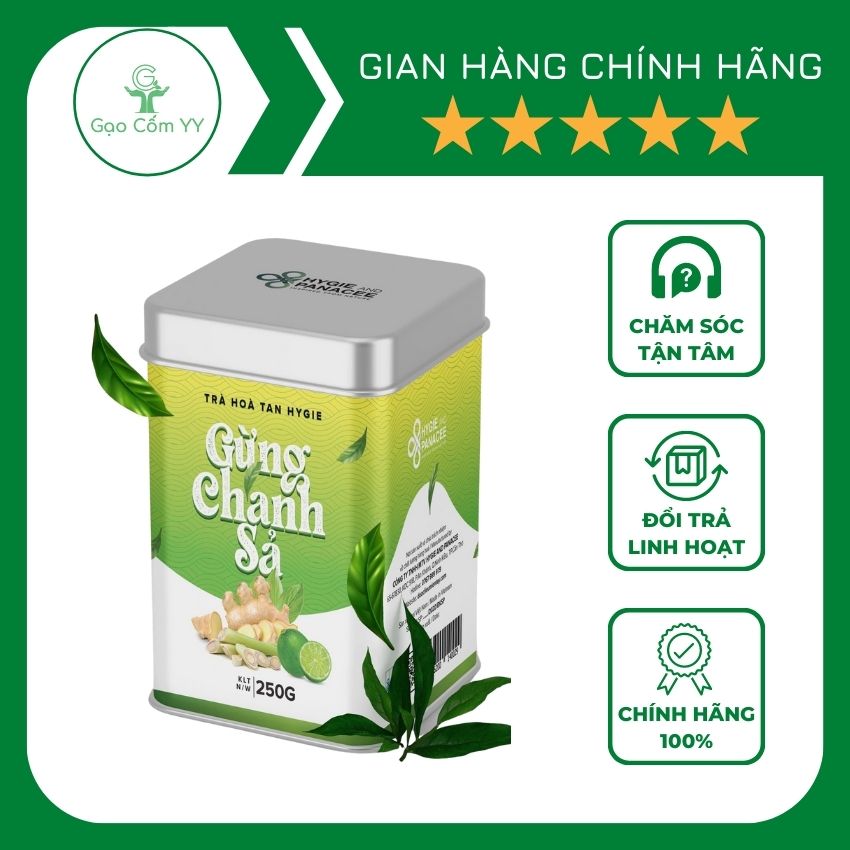 Trà Thảo Dược Gừng Chanh Sả Hygie Giúp Phòng Ngừa Cảm Cúm, Tăng Cường Miễn Dịch, Giải Độc Cơ Thể, Làm Đẹp Da