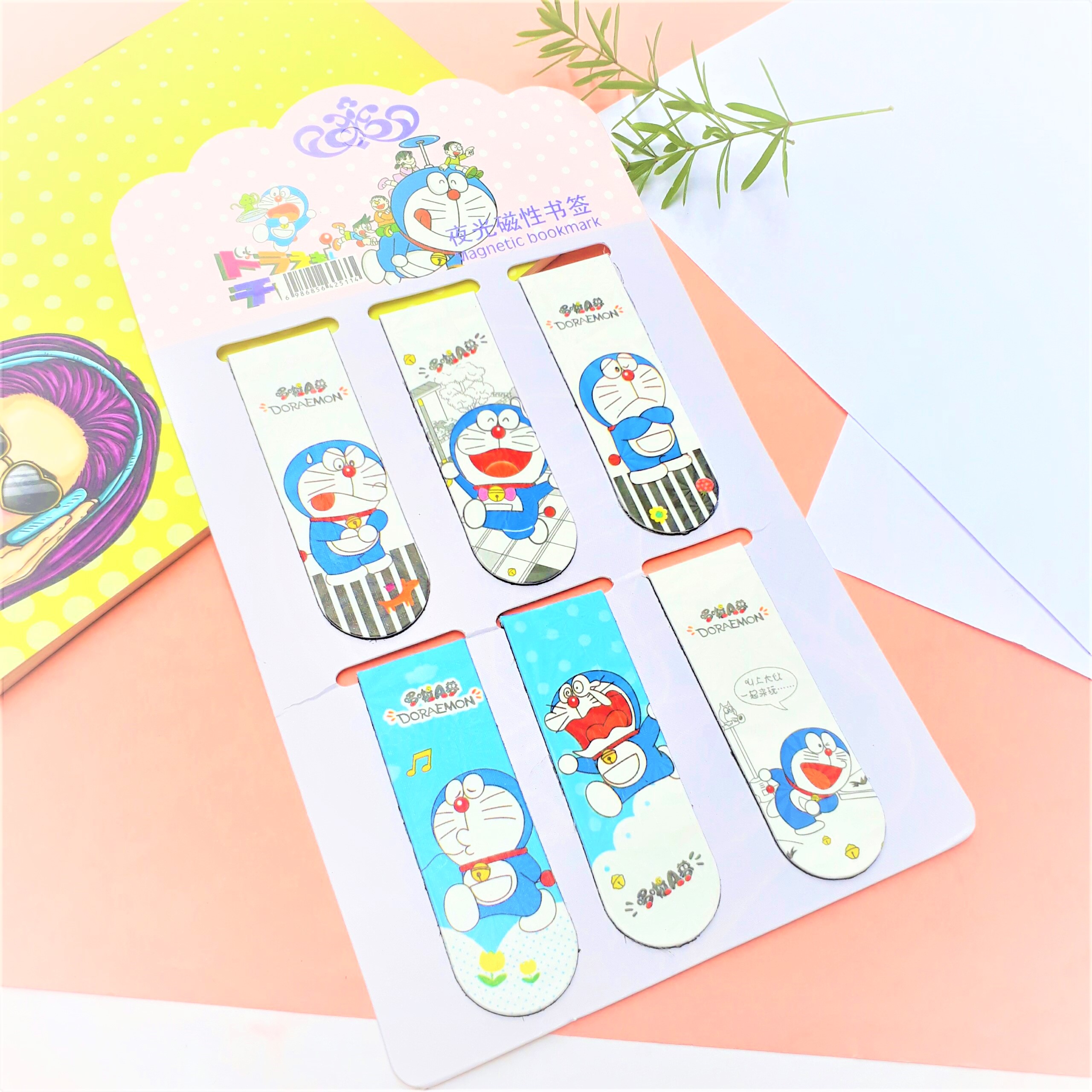 Combo 6 Bookmark Nam Châm Magnet ( Đánh Dấu Sách ) Truyện Doraemon (Doremon)