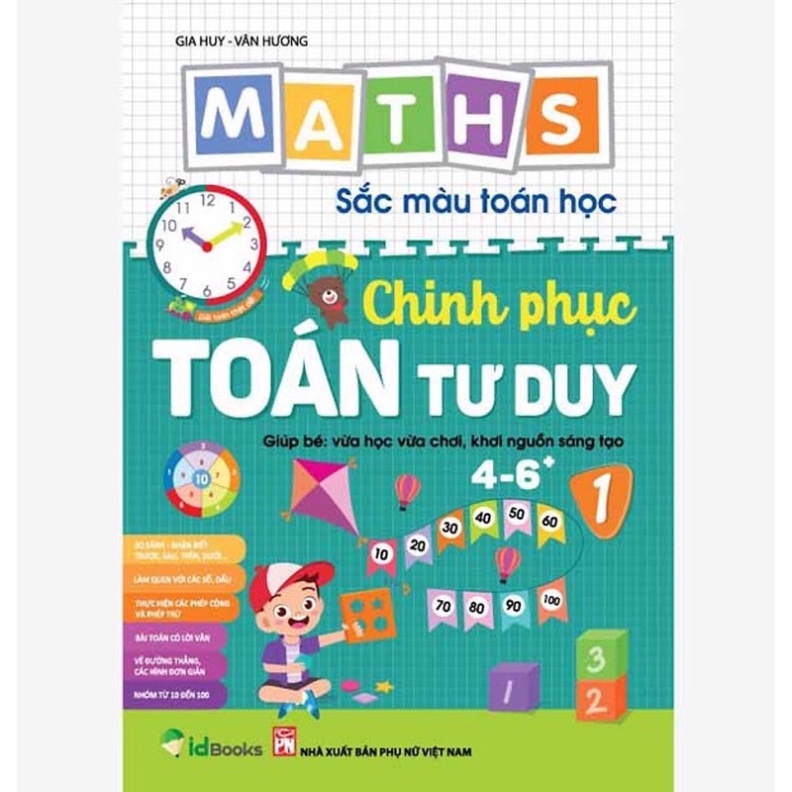 Sách - Maths Sắc màu -Toán học Chinh Phục Toán Tư Duy 4-6 tuổi tập 1
