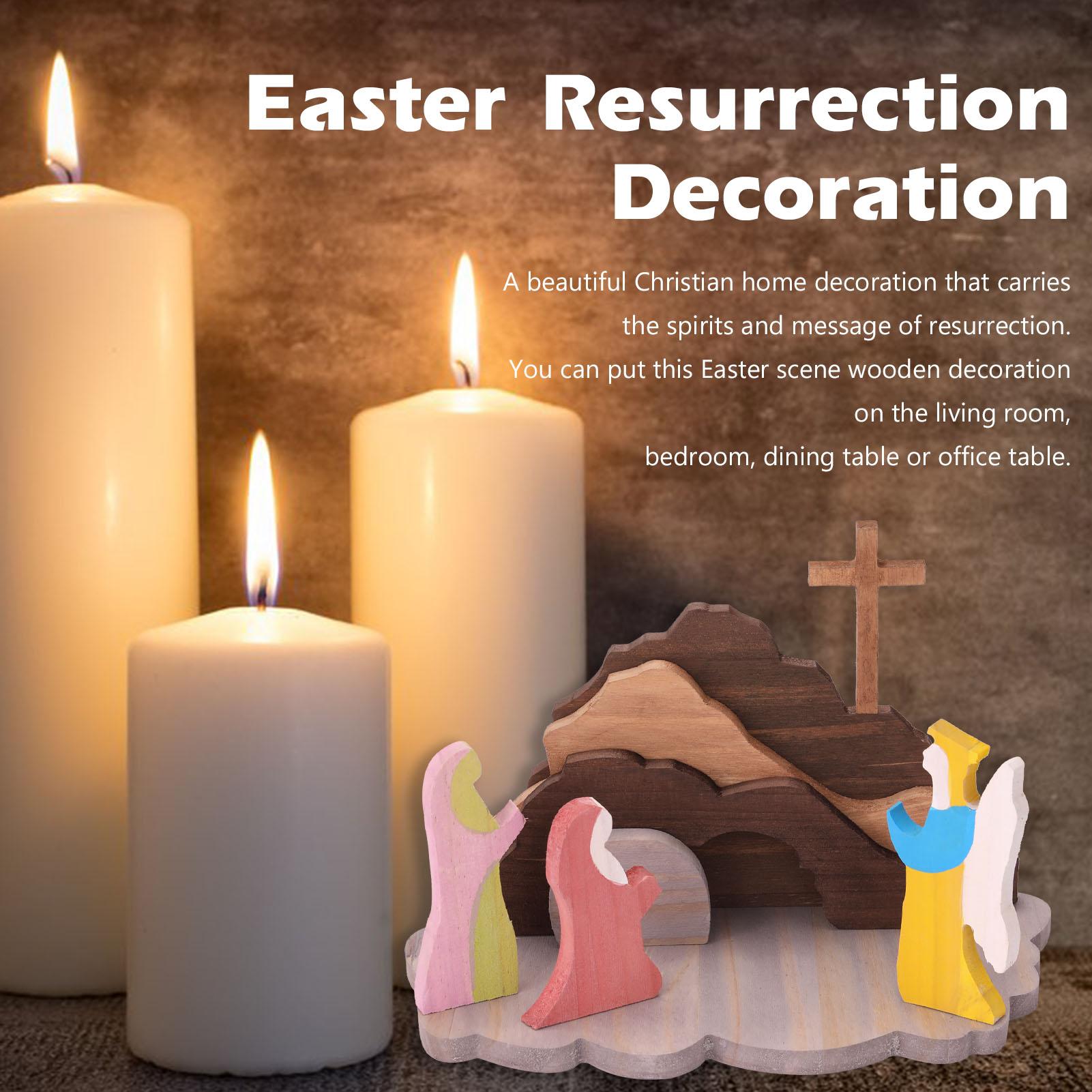 Mô hình trang trí bằng gỗ cho cảnh lễ phục sinh