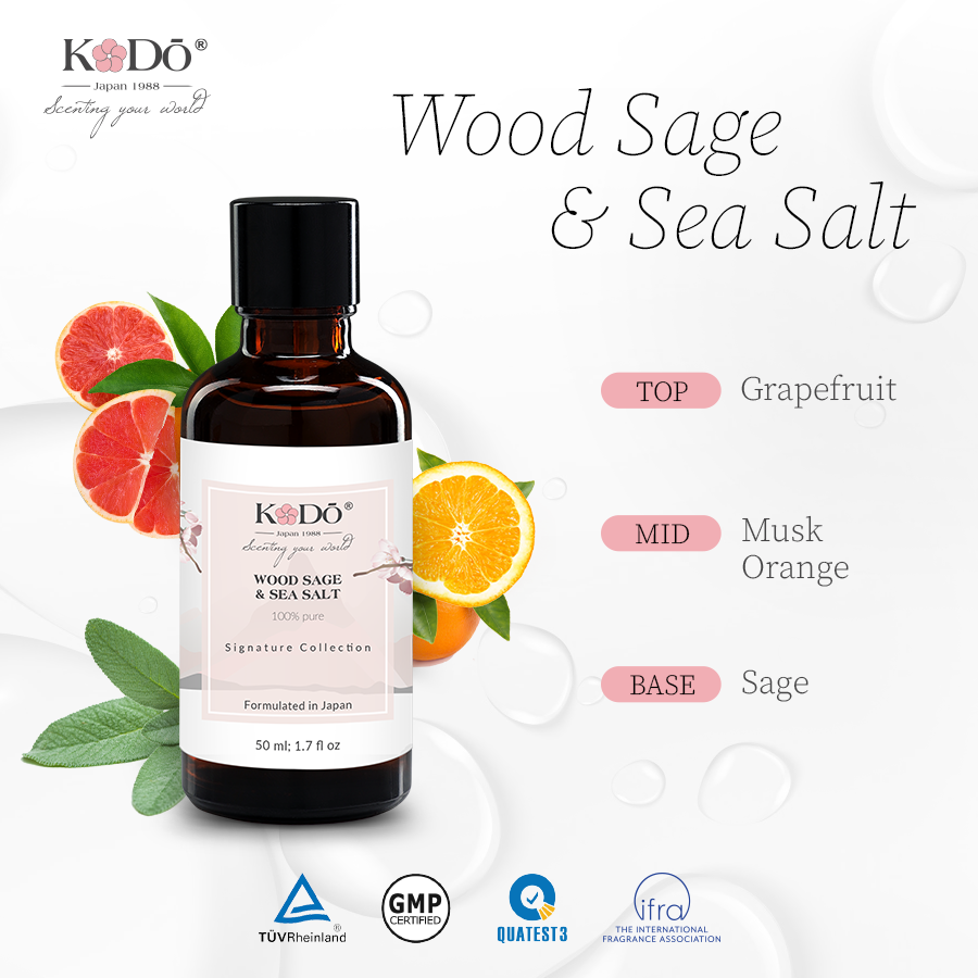 KODO - Wood Sage & Sea Salt - Tinh Dầu Nước Hoa Nguyên Chất Hương Grapefruit (Bưởi) Tươi Mát Năng Lượng