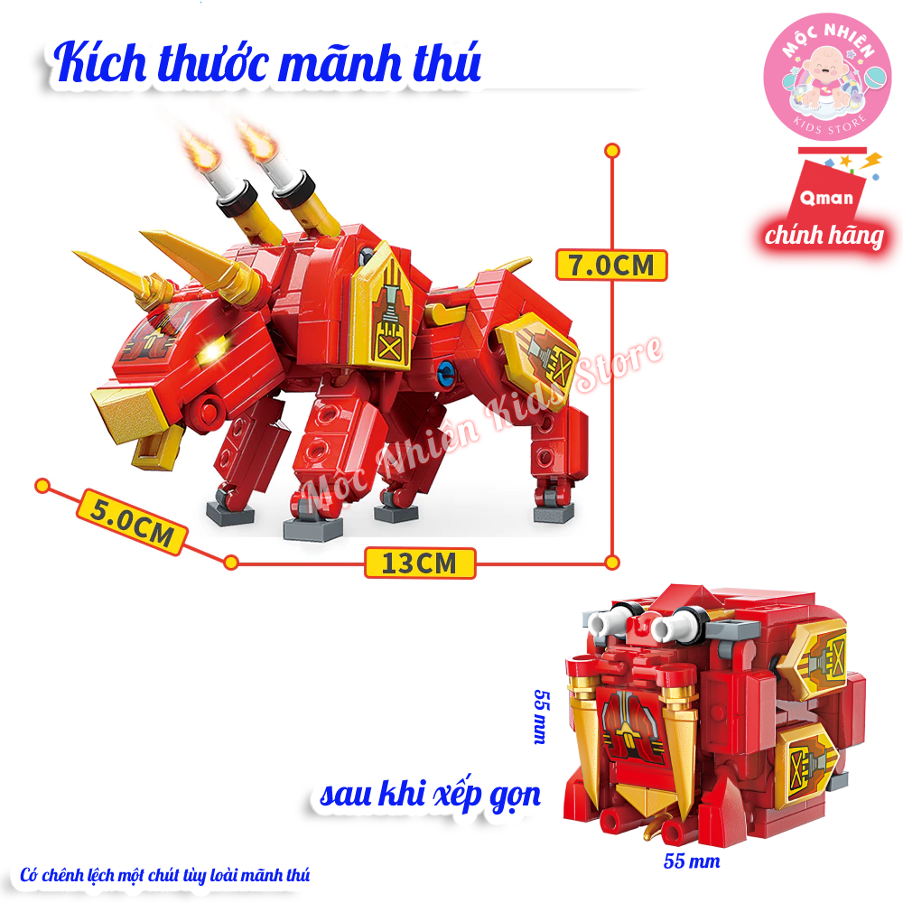 Đồ Chơi Lắp Ráp Xếp Hình QMAN MAGIC CUBE - Sư Tử Dũng Mãnh và Robot Động Vật Biến Hình 3 in 1 (Nhiều mẫu khác nhau)