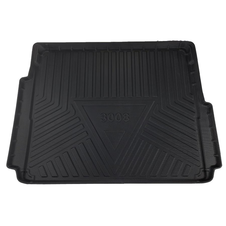 Thảm lót cốp xe ô tô Peugeot 3008 2017-2020 nhãn hiệu Macsim chất liệu TPV cao cấp màu đen
