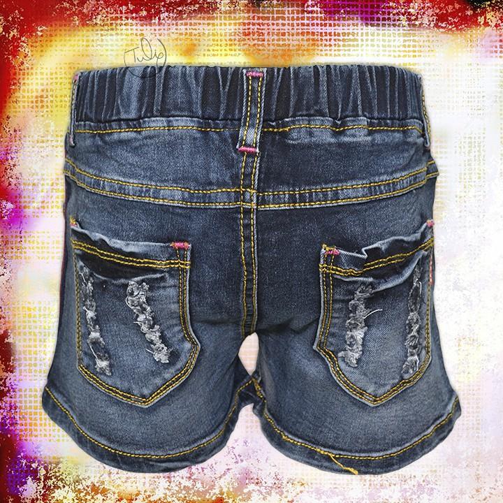 Quần short jean thun rách cho bé gái size nhí