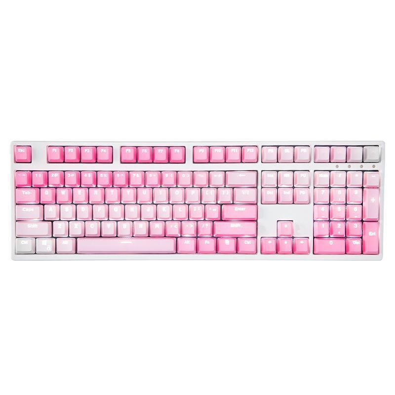 Bàn Phím Cơ Chơi Game 87 104 108PBT Màu Cầu Vồng Mờ Xanh Dương