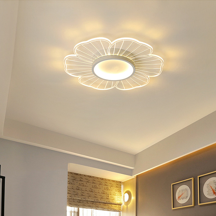 Đèn Trần Phòng Ngủ Vàng Trắng 34W Có Điều Khiển Thông Minh - Đèn Led Trần Nhà Hình Bông Hoa Decor Nhà Đẹp