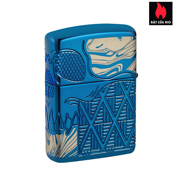 Bật Lửa Zippo 49705 – Zippo Skull Design Armor High Polish Blue