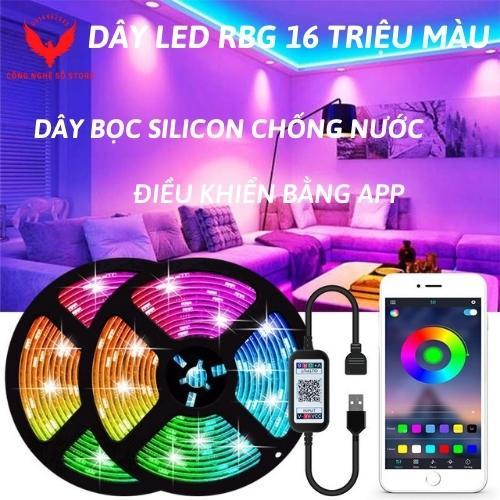 Đèn led tiktok, 16 triệu màu, điềukhiển app, dây led bọc silicon chống nước,, decor trang trí phòng