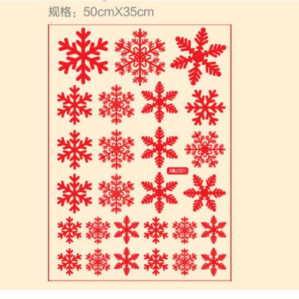 Decal trang trí noel hai mặt hít tĩnh điện không dơ kính mẫu hoa tuyết