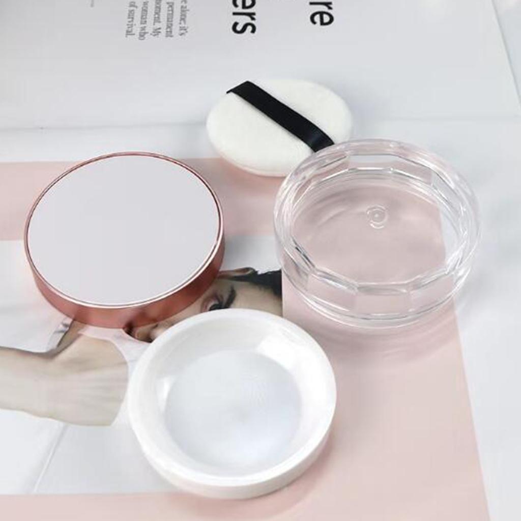 Plastic Travel Makeup Face Powder Case Round Cosmetic Blush Container Holder Box