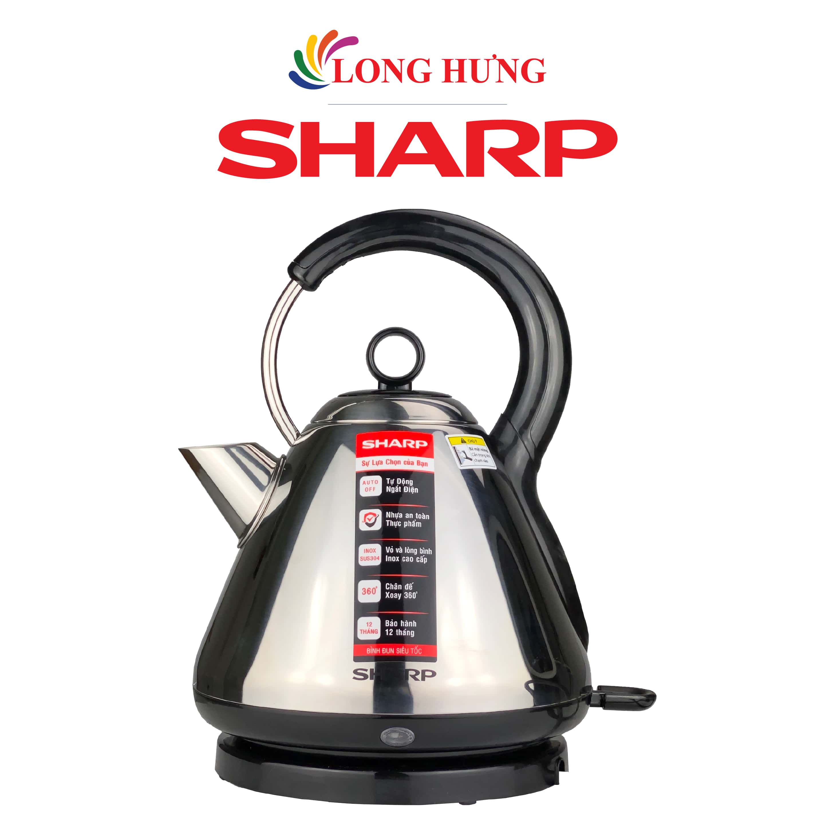 Bình đun siêu tốc Sharp 1.7 lít EKJ-17VSD-ST - Hàng chính hãng