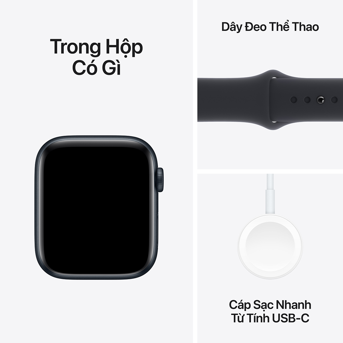 Apple Watch SE 2023 GPS Sport Band (Viền Nhôm, Dây Cao Su)