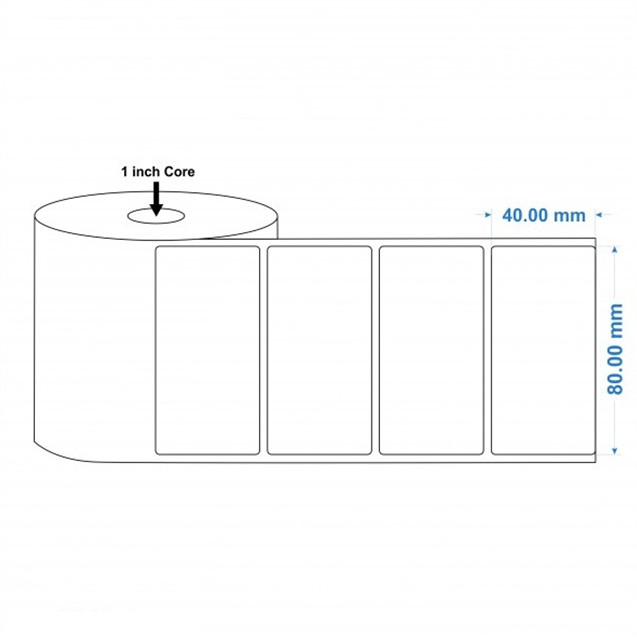 Set 5 cuộn decal in tem nhãn 80x40mm, cuộn 50m, 1 tem/hàng