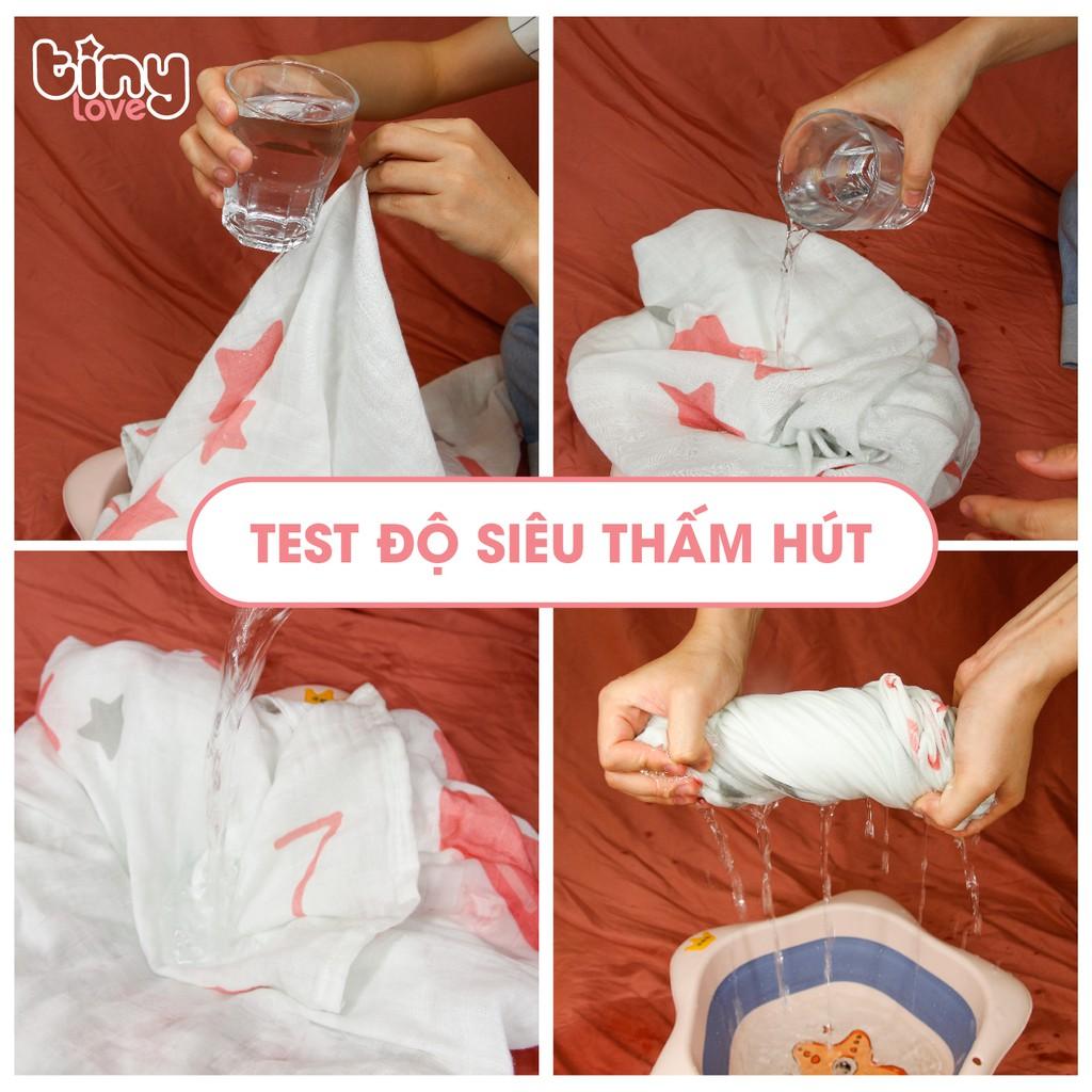 Bộ khăn tắm đa năng cho cả gia đình muslin sợi tre bamboo TiniLove, phù hợp sử dụng như chăn đắp, quấn ủ bé