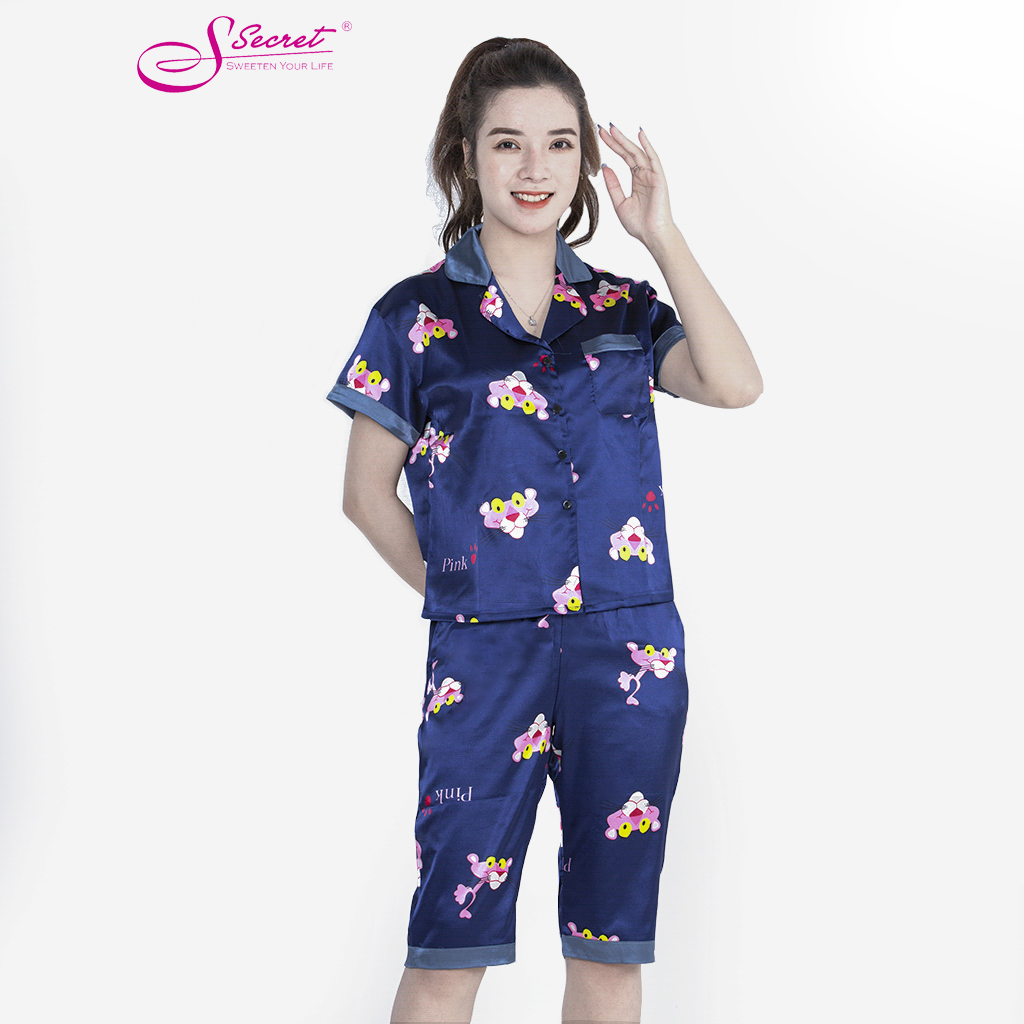 Đồ Bộ Mặc Nhà Pijama Nữ Tay Ngắn Cao Cấp - Đồ Ngủ Lụa SXH2127