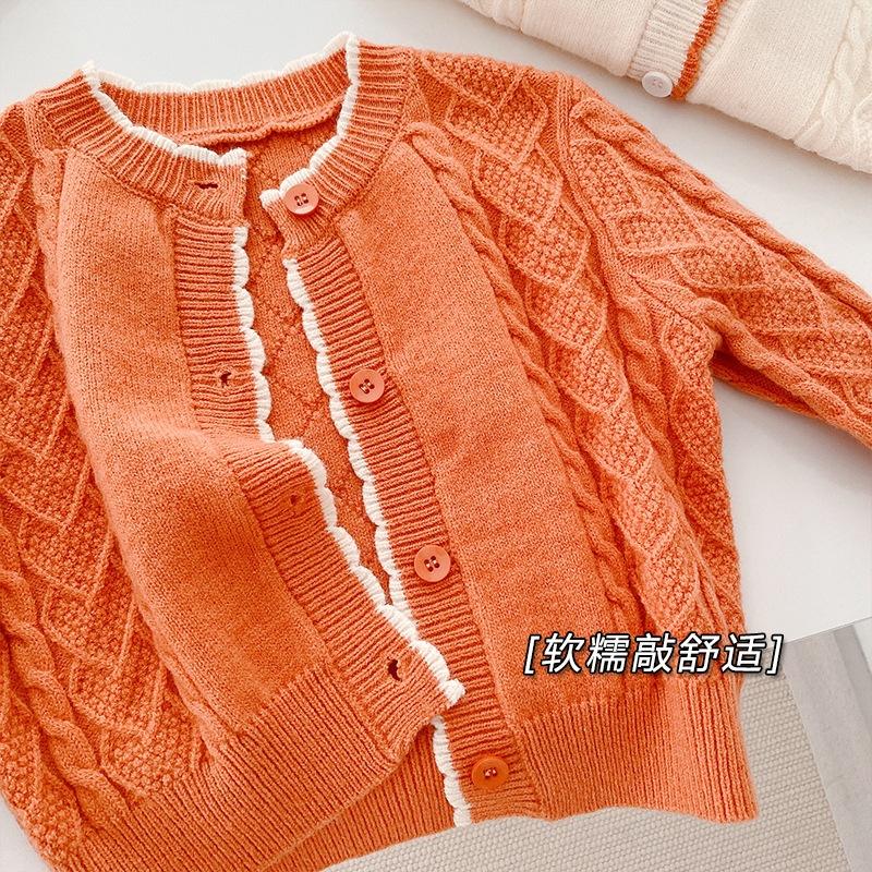 Áo Khoác Len Cardigan Phong Cách Hàn Quốc Cho Bé Gái 0-6 Tuổi