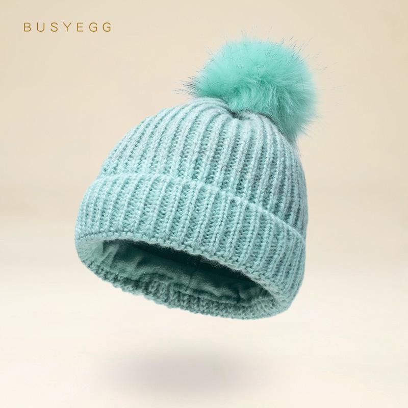 Xanh Dễ Thương Trẻ Em Nón Với Bóng Dày Mùa Đông Bộ Đội Trẻ Em Có Lót Ấm Knits Nón Xám Dành Cho Trẻ Em Và Thanh Thiếu Niên bé Trai Bé Gái
