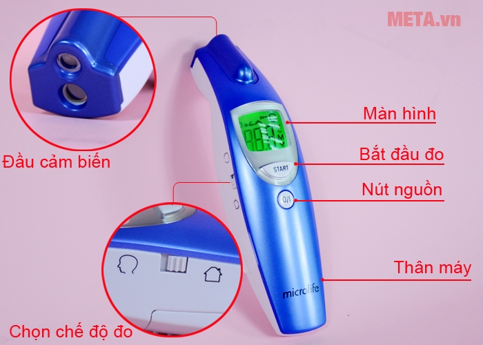 Cấu tạo nhiệt kế hồng ngoại Microlife FR 1DZ1