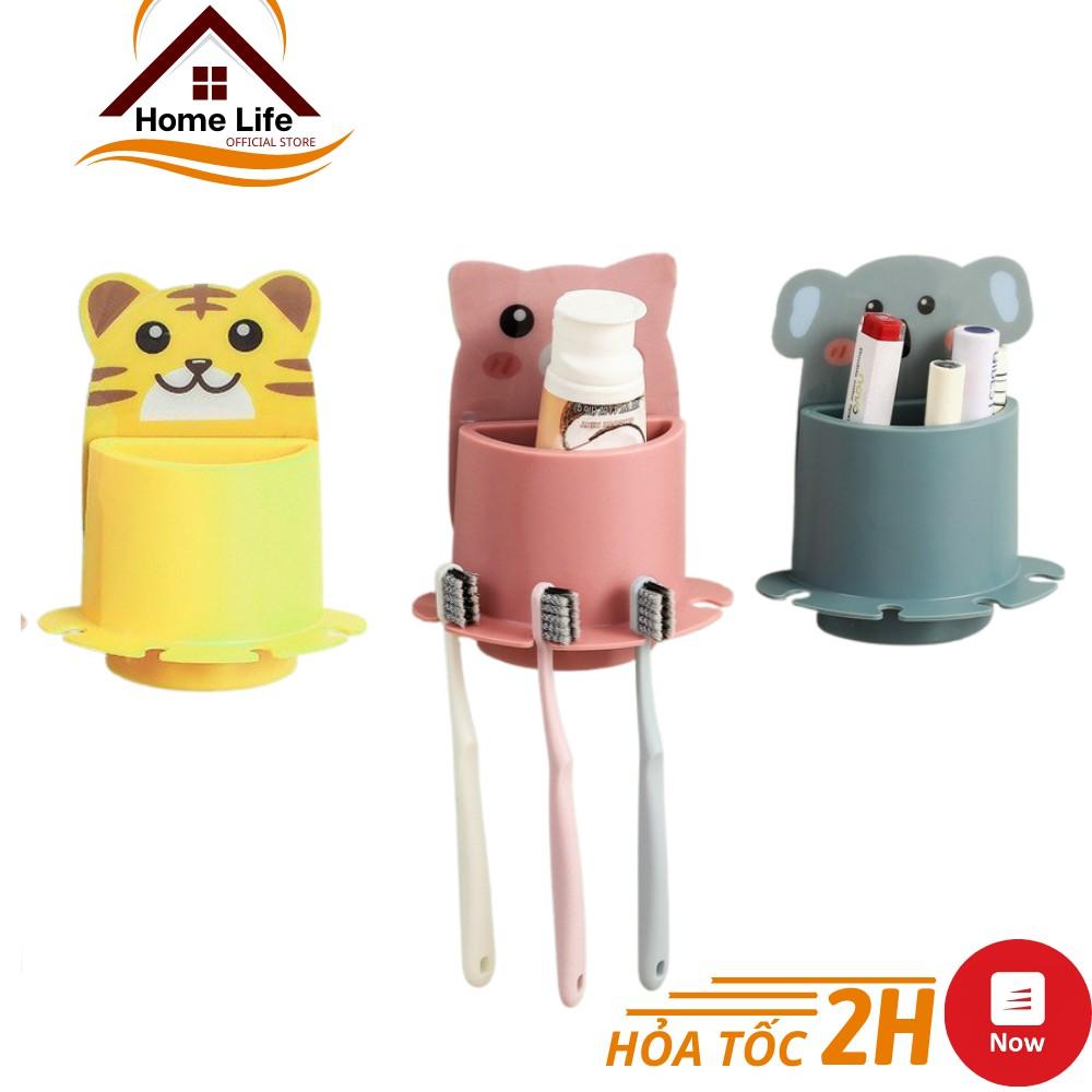 Ly Cốc Dán Tường Hình Thú Dễ Thương Đựng Bàn Chải Kem Đánh Răng Tiện Lợi