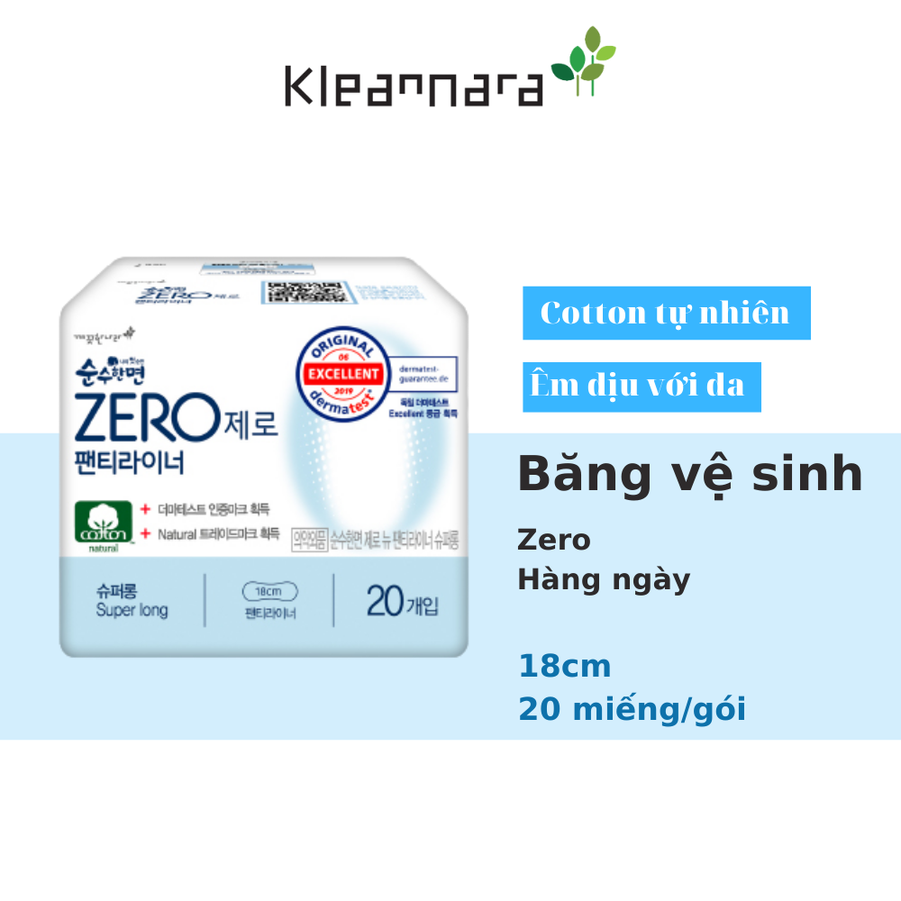 BĂNG VỆ SINH KLEANNARA ZERO HẰNG NGÀY (18CM) - 20 MIẾNG