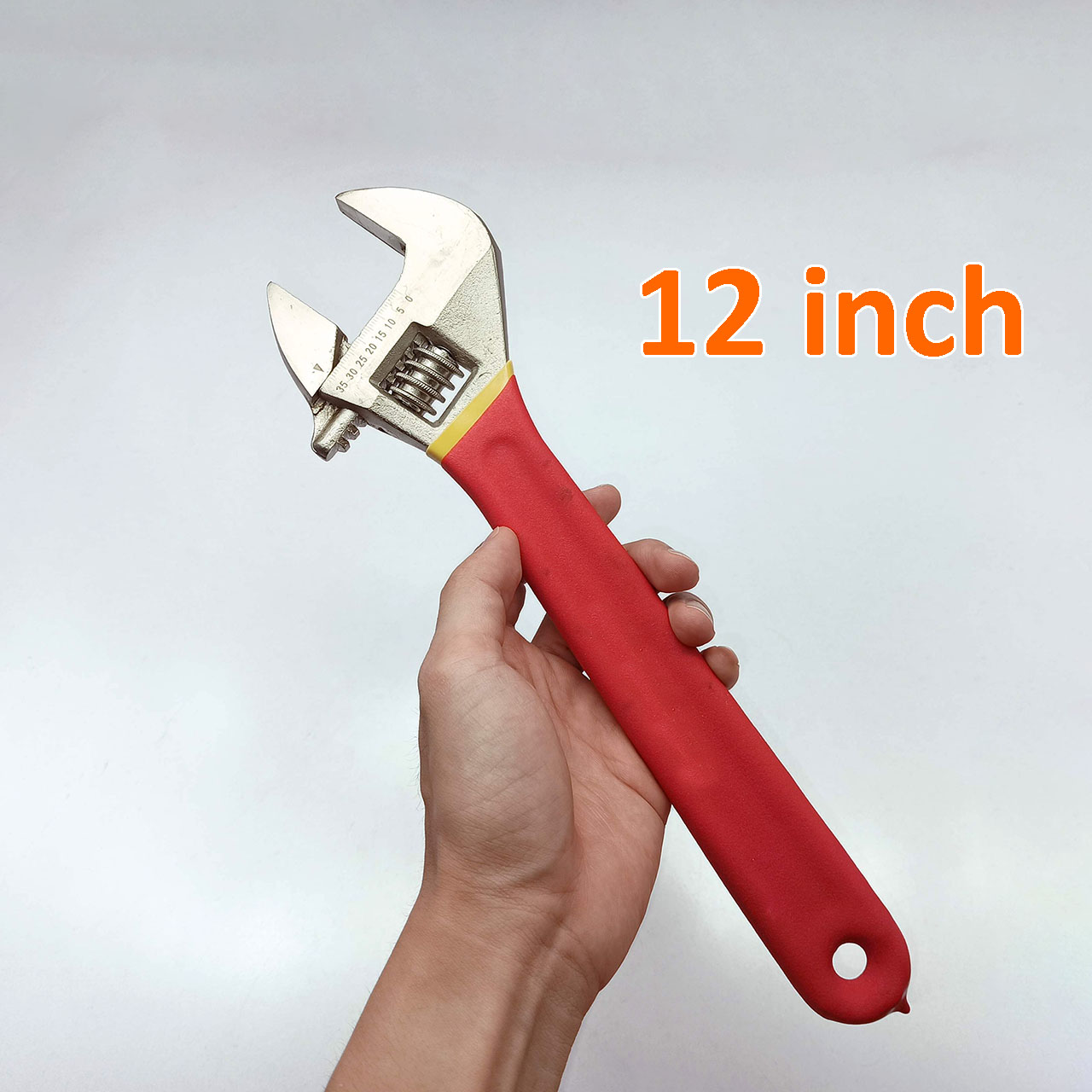 Mỏ lết 12inch 300mm bằng thép 45 có thước đo độ mở