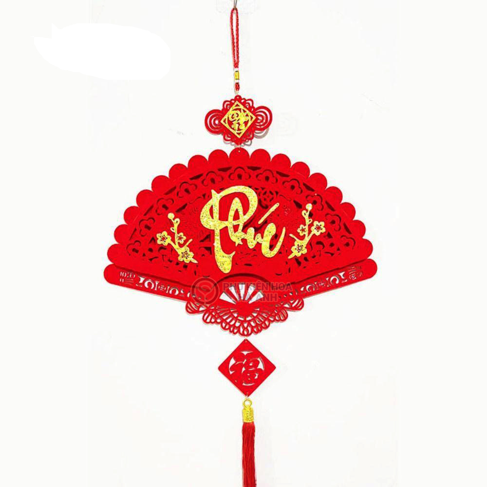 Set 4 Dây Treo Trang Trí Tết Hình Quạt, Liễn Khánh Trang Trí Nhà Cửa, Dây Chữ Phúc - Lộc - Thọ - Tết