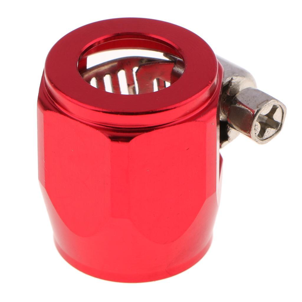 Aluminum Auto Car AN8 Hose End Finisher Fuel Oil Water Pipe Clip Clamp Red
