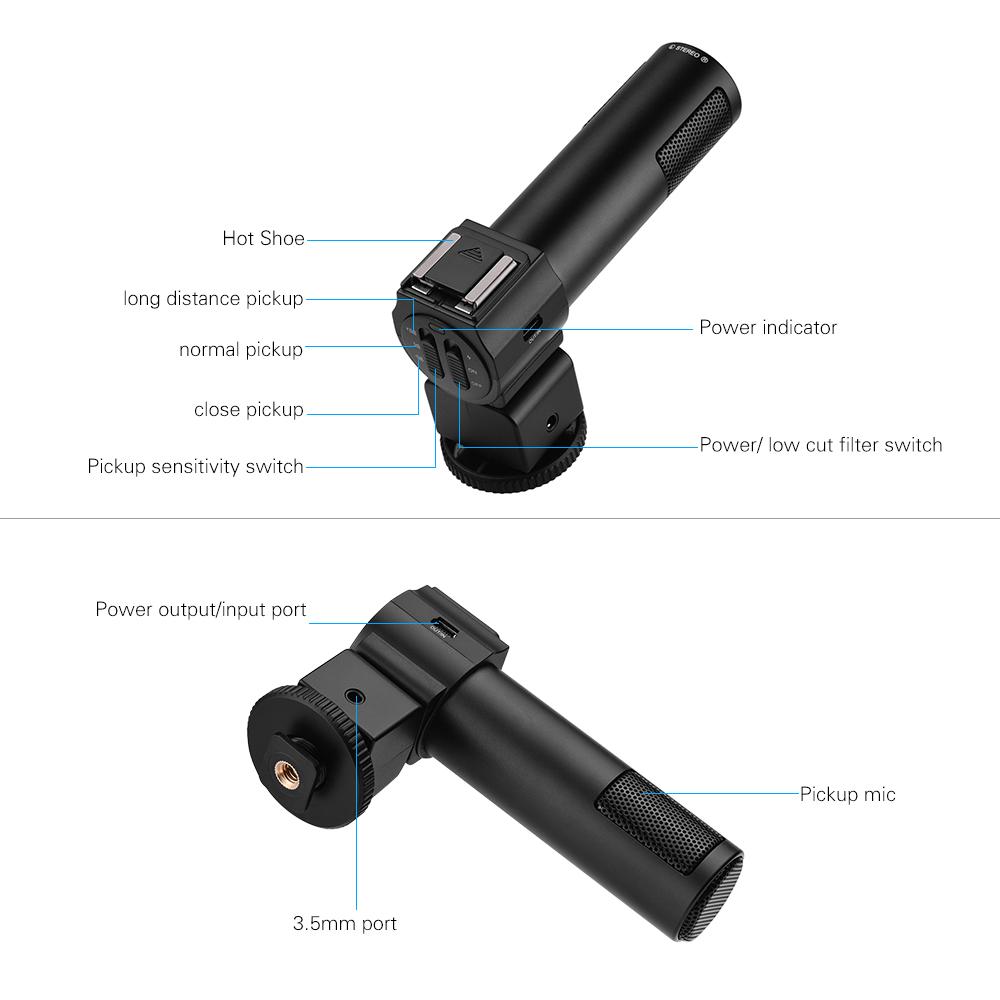 Bộ ngưng tụ điện micrô M104 ghi video phỏng vấn micrô có màn hình chắn gió cho Canon