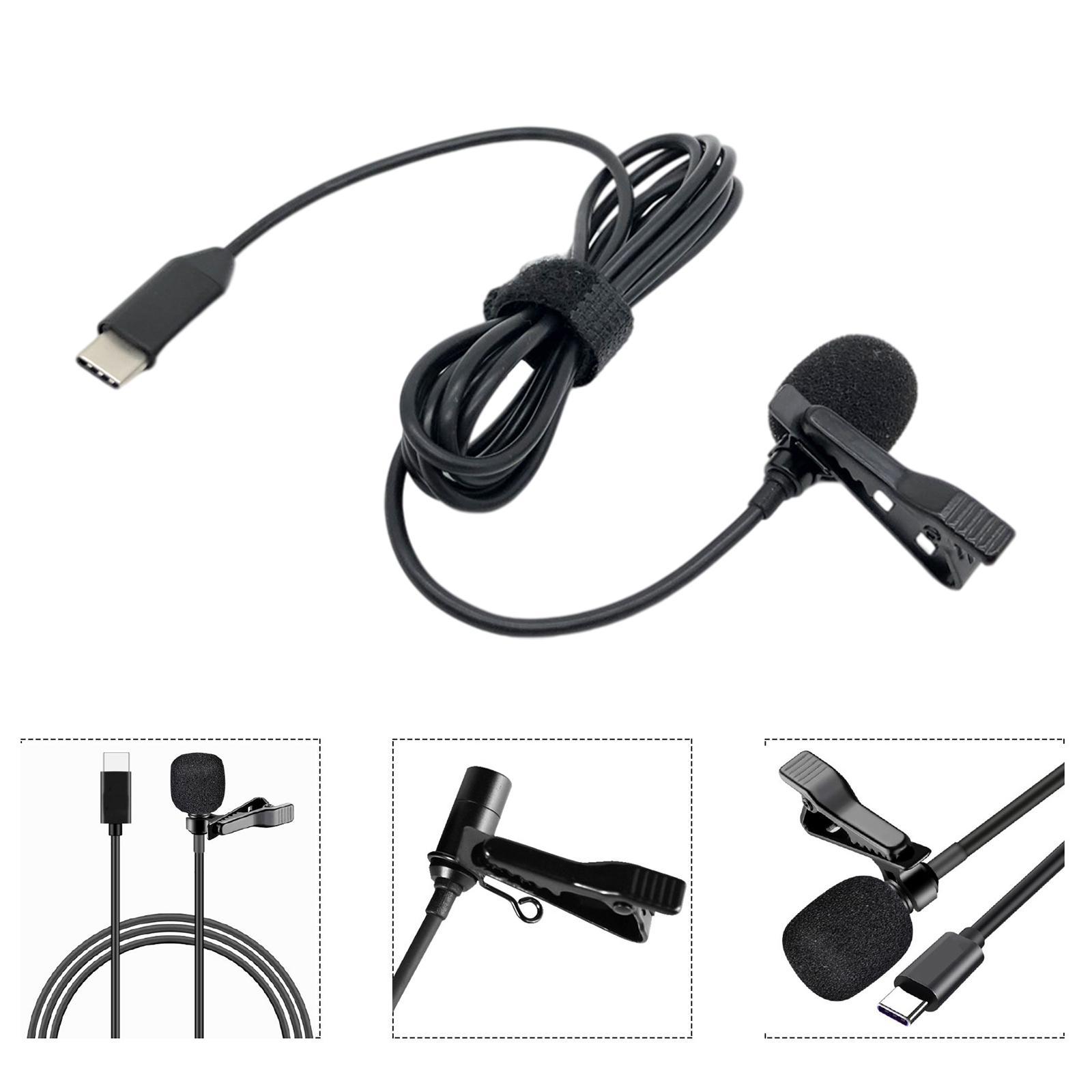 Lavalier Lapel Microphone, Type C Audio Mic Plug & Play Camera Vlogger Video Recording