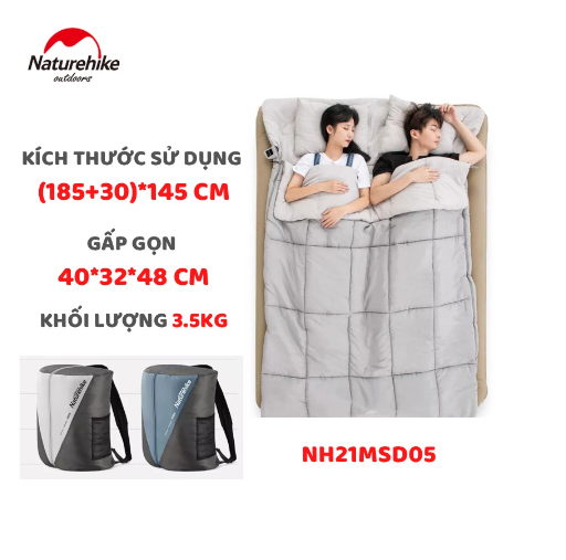 Túi ngủ Cotton đôi kèm gối NatureHike NH21MSD05