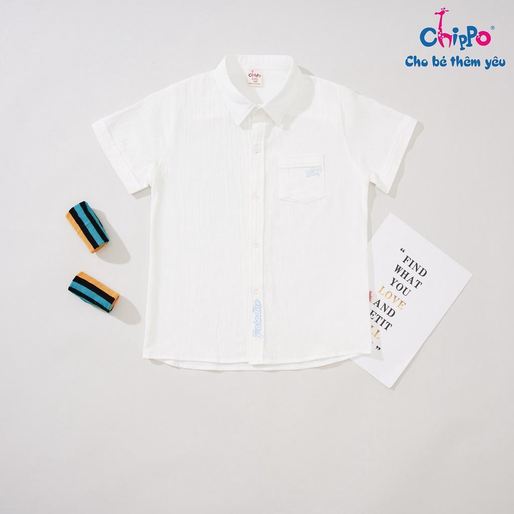 Áo sơ mi CHIPPO cho bé trai chất liệu thô cotton áo thun sơ mi đi học cho bé 11 đến 14 tuổi (34-50Kg)
