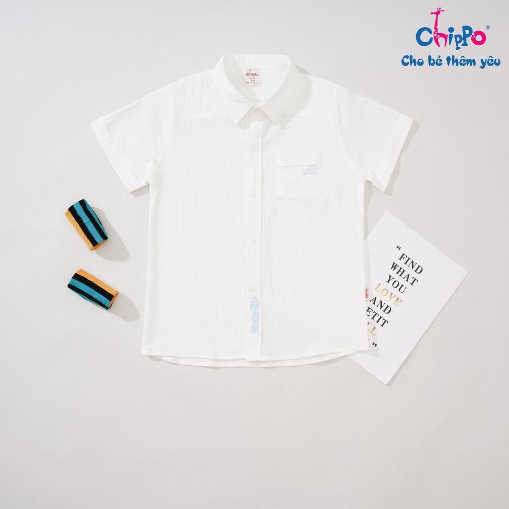 Áo sơ mi CHIPPO cho bé trai chất liệu thô cotton áo thun sơ mi đi học cho bé 11 đến 14 tuổi (34-50Kg)