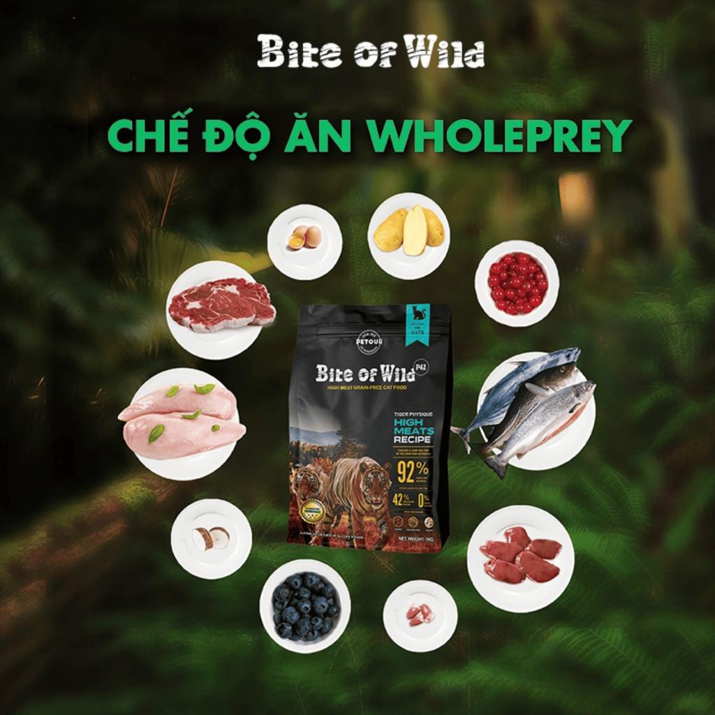 Thức ăn cho mèo Bite of Wild gói 300g không ngũ cốc, 92% thành phần thịt, hạn sử dụng 18 tháng