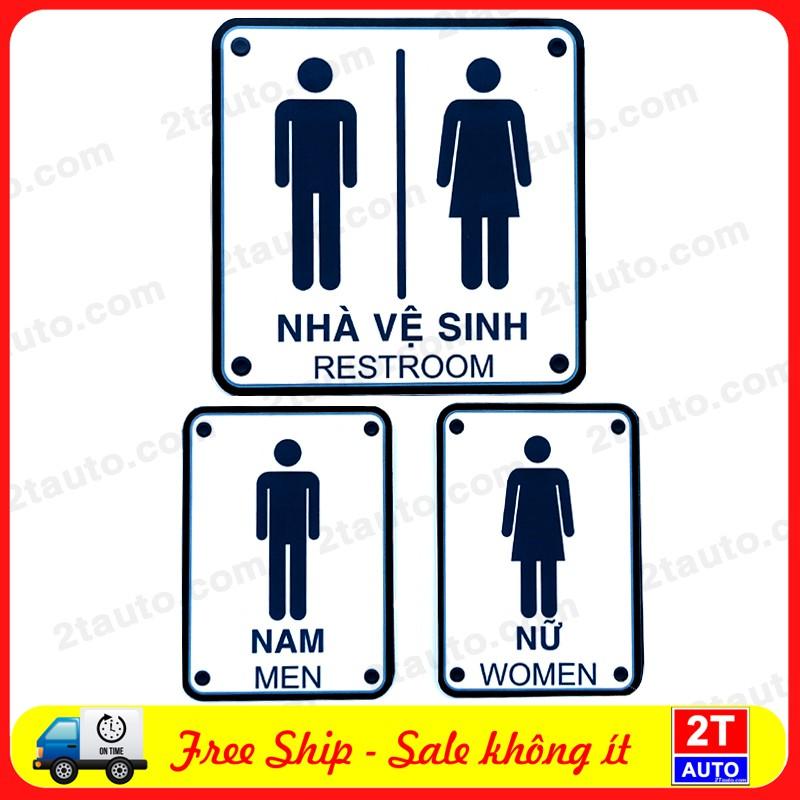 Logo tấm dán sticker nhà vệ sinh nam nữ WC restroom biển chỉ dẫn khu vệ sinh
