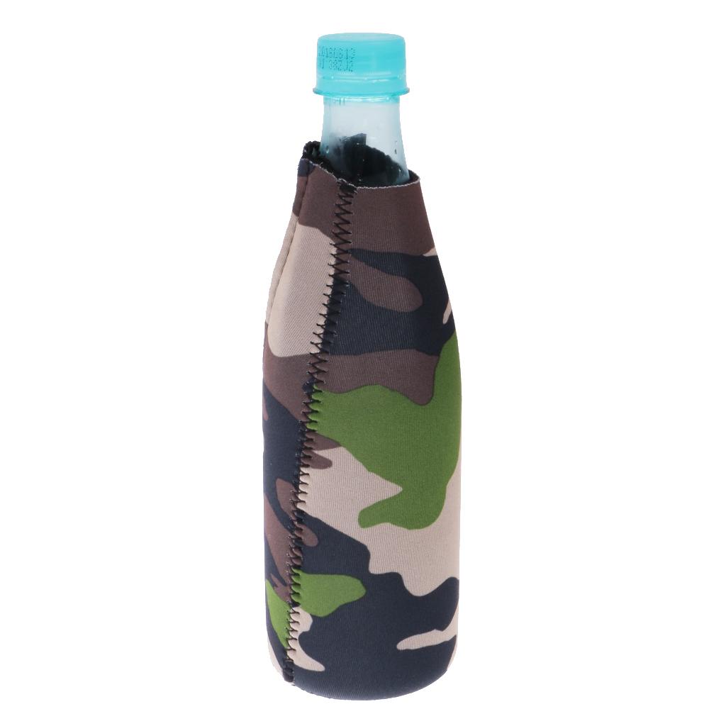 3x2pcs Camouflage Beer Bottle Cooler Neoprene Beverage Sleeve Holder Favour