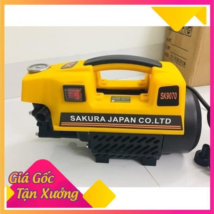 Máy rửa xe gia đình Sakura, may rua xe ap luc cao, rua xe mini, dây 15m, tặng bình bọt xà bông