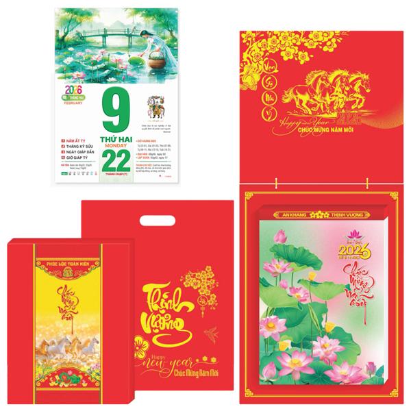 Lịch Bloc Siêu Đại - Sen Việt - Bảng Treo Sơn Mài - 20 x 30 cm - TĐ24