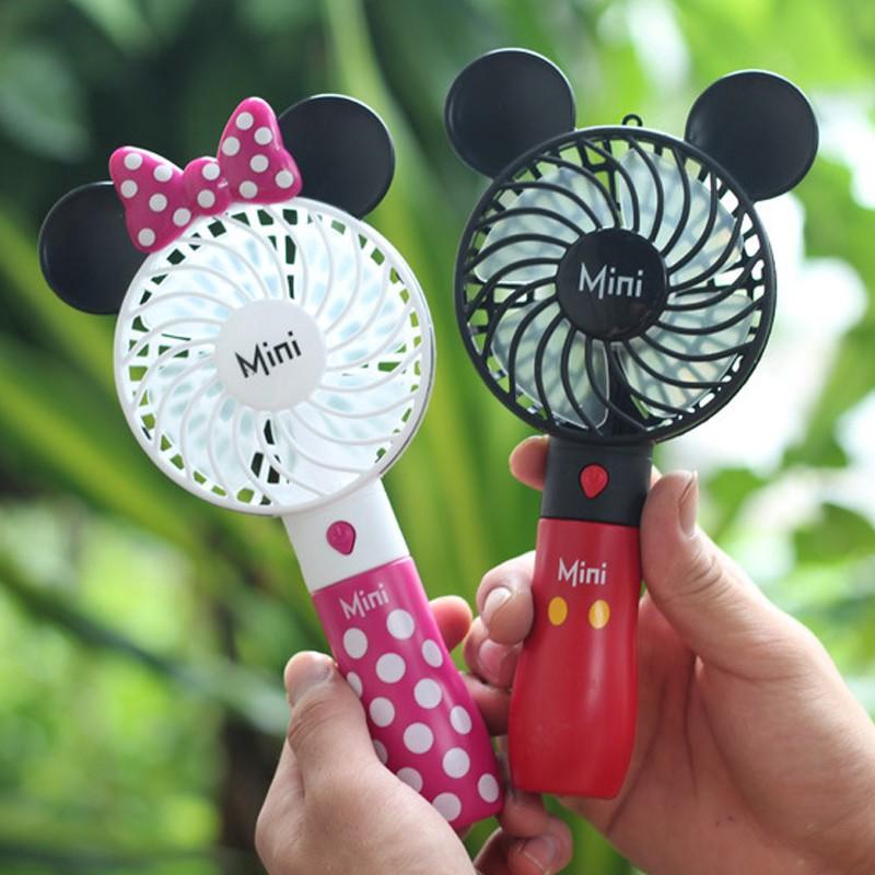 QUẠT MINI CẦM TAY MICKEY CÓ NƠ 3 CẤP ĐỘ CÁNH QUẠT TẠO GIÓ CỰC MÁT , CỰC ÊM