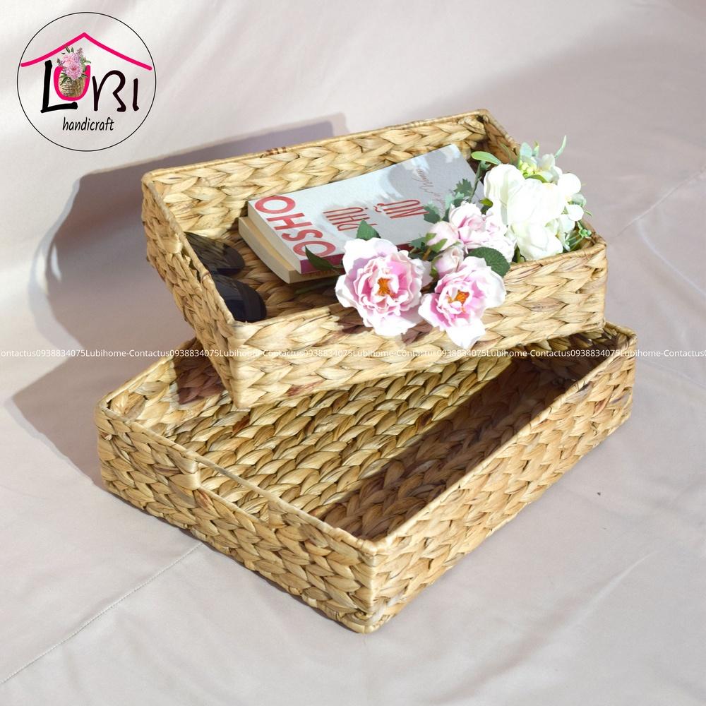 Khay đựng đồ văn phòng lục bình - sang trọng