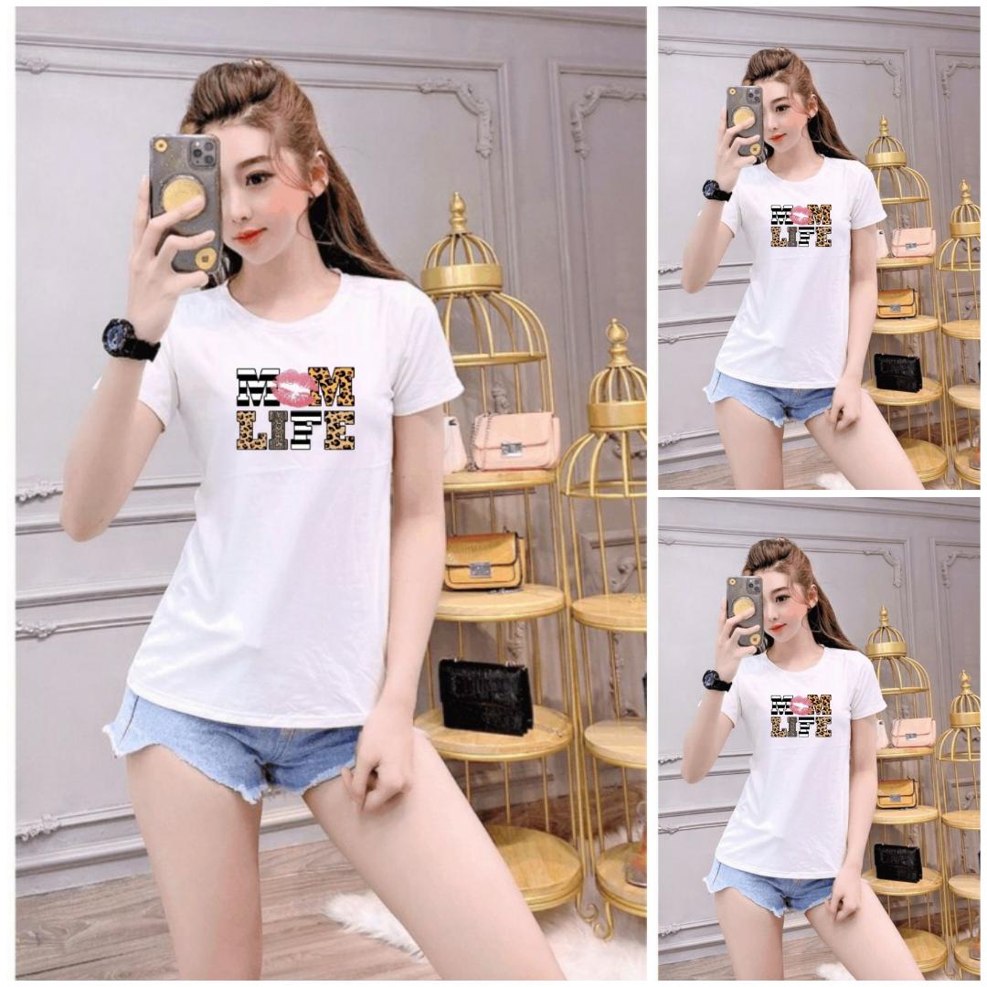 Áo thun nữ cổ tròn MXM form suông vừa in hình dễ thương thun cotton 4 chiều MXM từ 40-55kg