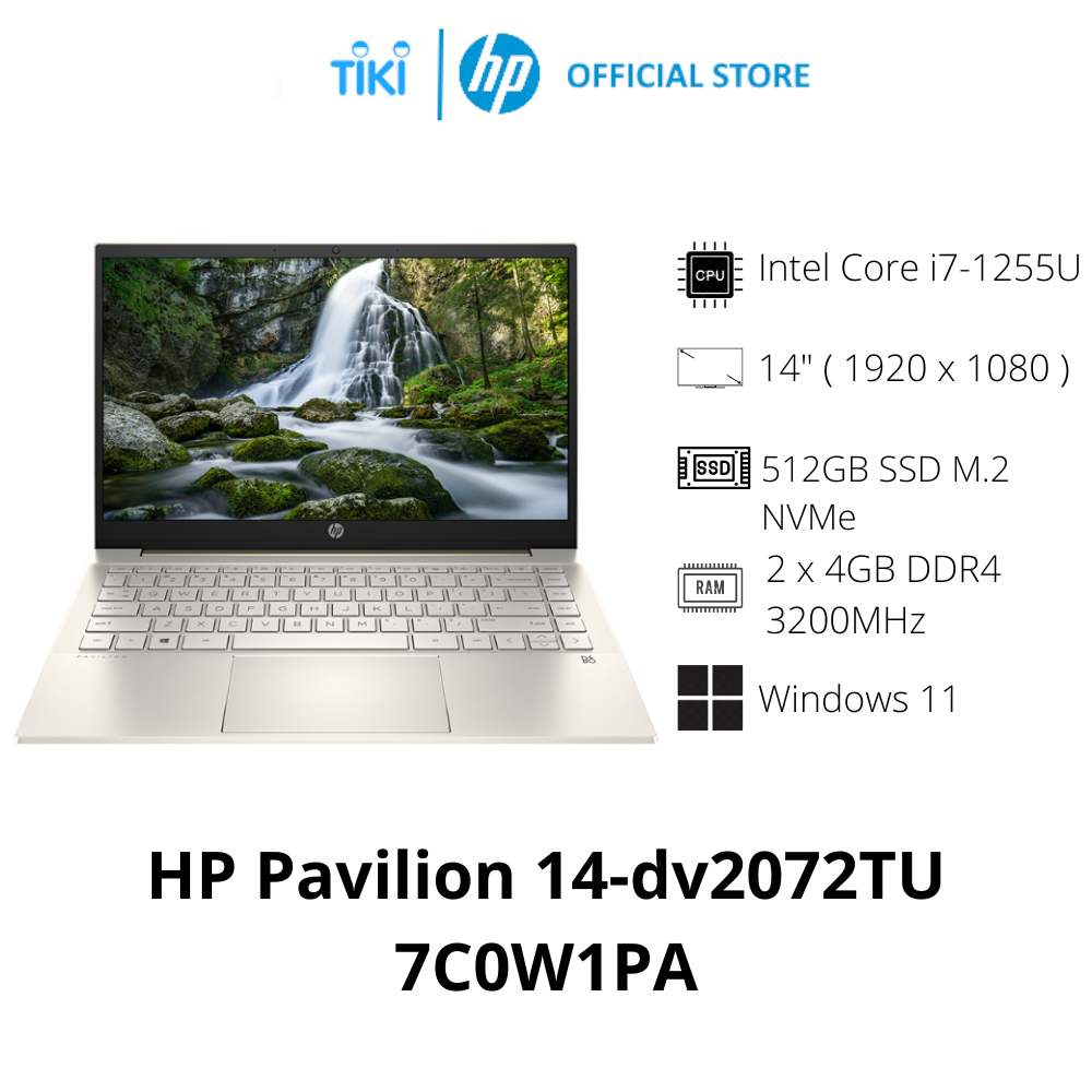 Laptop HP Pavilion 14-dv2072TU 7C0W1PA (Core i7-1255U | 8GB | 512GB | Iris Xᵉ Graphics | 14 inch FHD | Windows 11 | Warm Gold) - Hàng Chính Hãng
