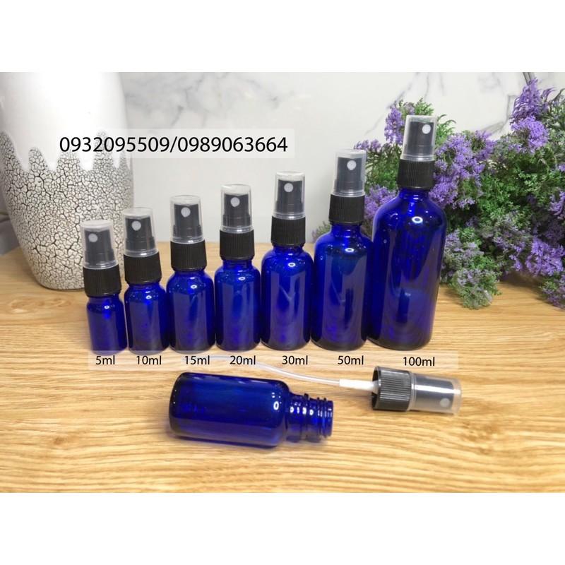 10 chai lọ 30ml xanh dương đựng serum mỹ phẩm tinh dầu