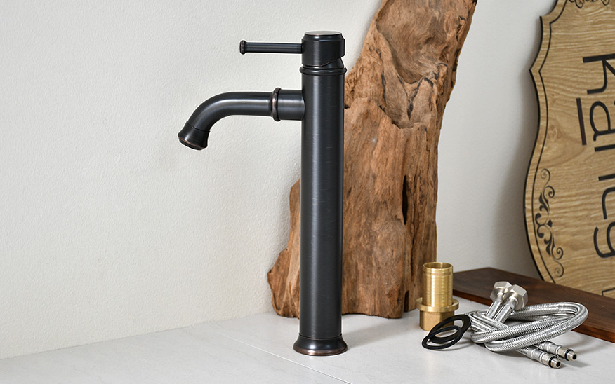 Vòi nước lavabo màu đen KanLy GCA20B - Vòi rửa thân cao nóng lạnh