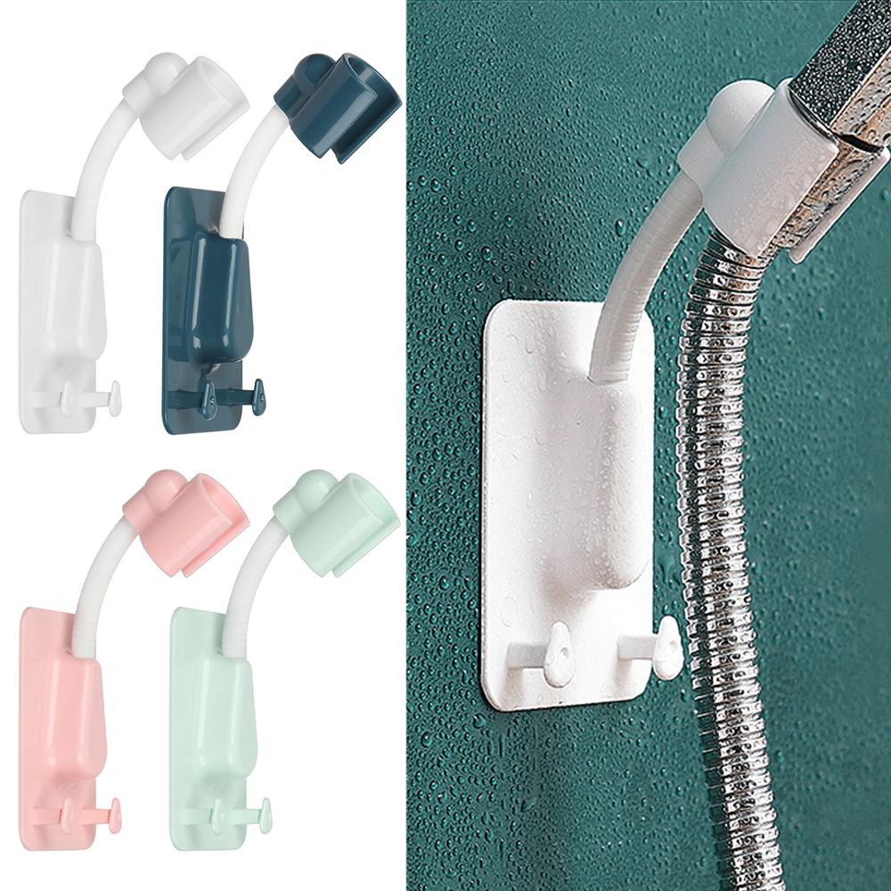 Adjustable Shower Head Holder Bath Rack Shower Bracket With 2 Hooks Bathroom Accessories