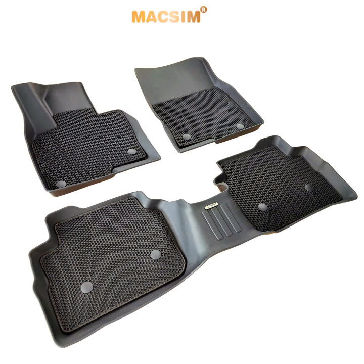 Thảm ô tô sd3 2 lớp dạng lưới lục giác Mazda CX5 màu đen - bề mặt cao su siêu sạch - Macsim