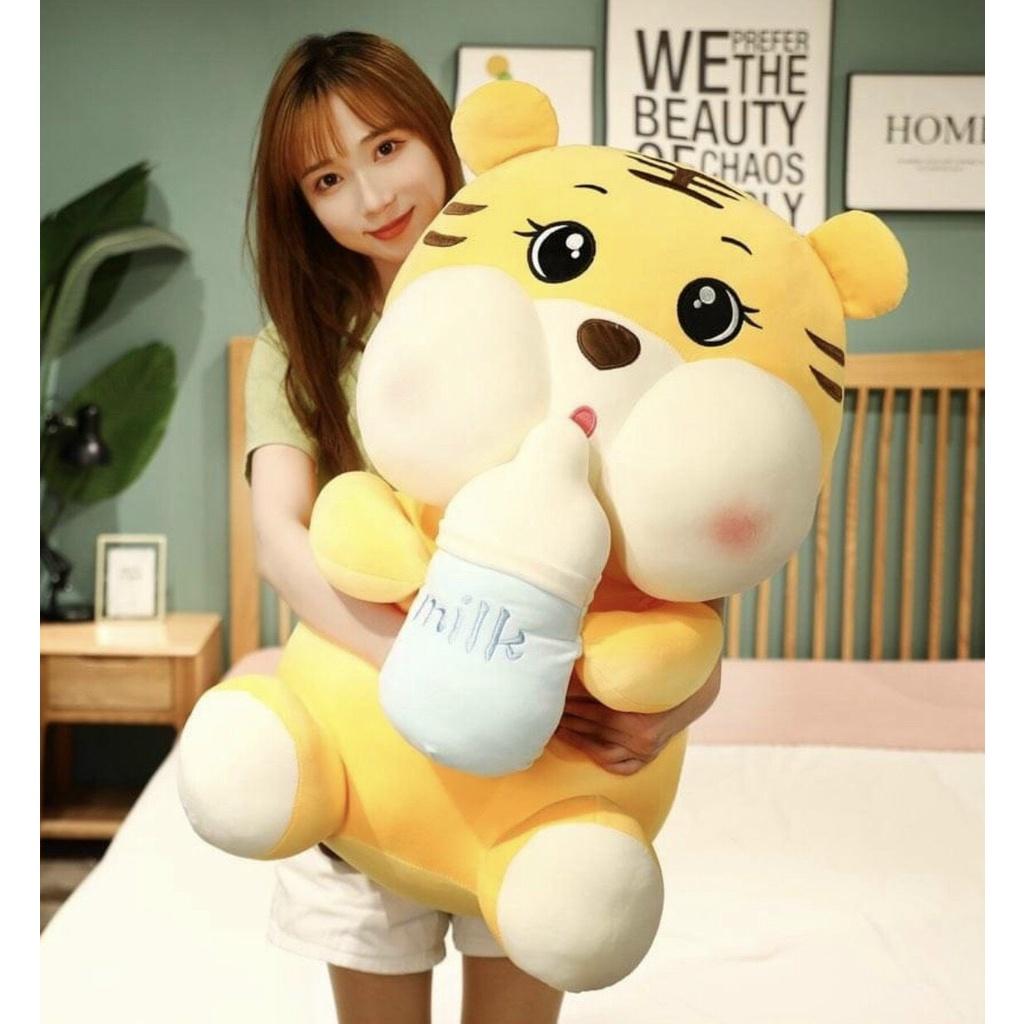 Gấu Bông Hổ Bú Bình, Hàng QC Cao Cấp Siêu Đẹp, Chất Liệu Lông Nhung Mềm Mịn Co Giãn 4 Chiều- Đủ Size- Hổ Bú Bình
