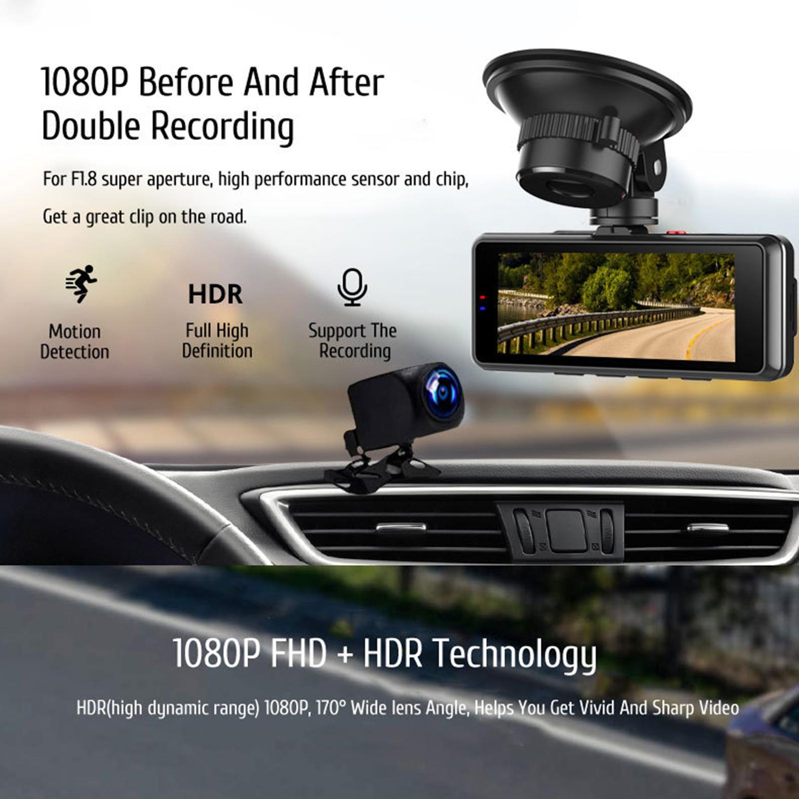 Dash cam IR Night Gravity Sensor 3.16 inch IPS Screen 30FPS Camera DVR Video Recorder Dash cam Recorder Car Camera Monitor for Vehicles Auto