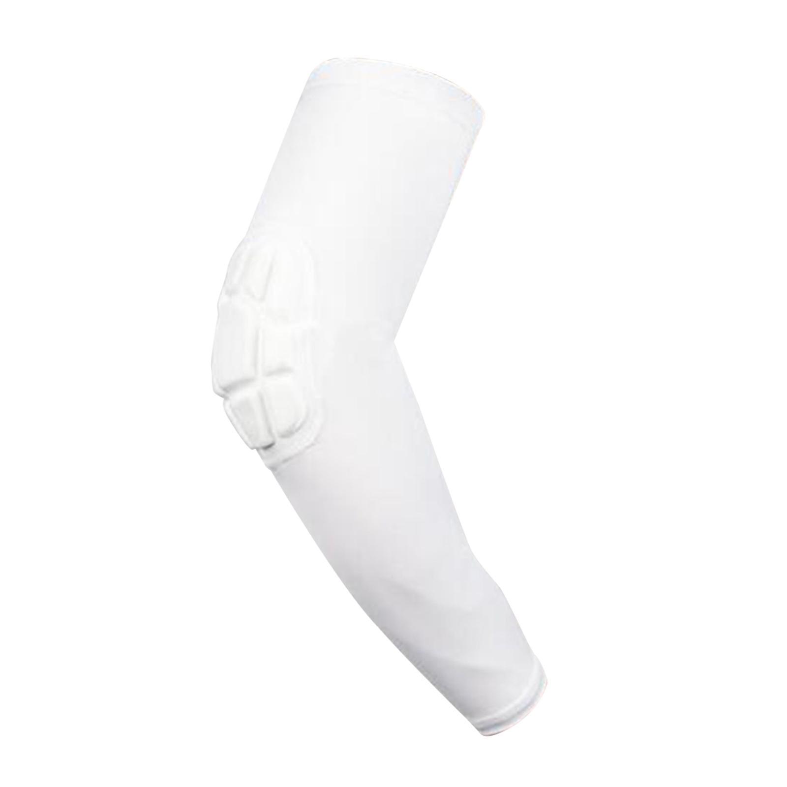 2X Elbow Support Compression Honeycomb Pad Joint Arm Sleeve Sport White L