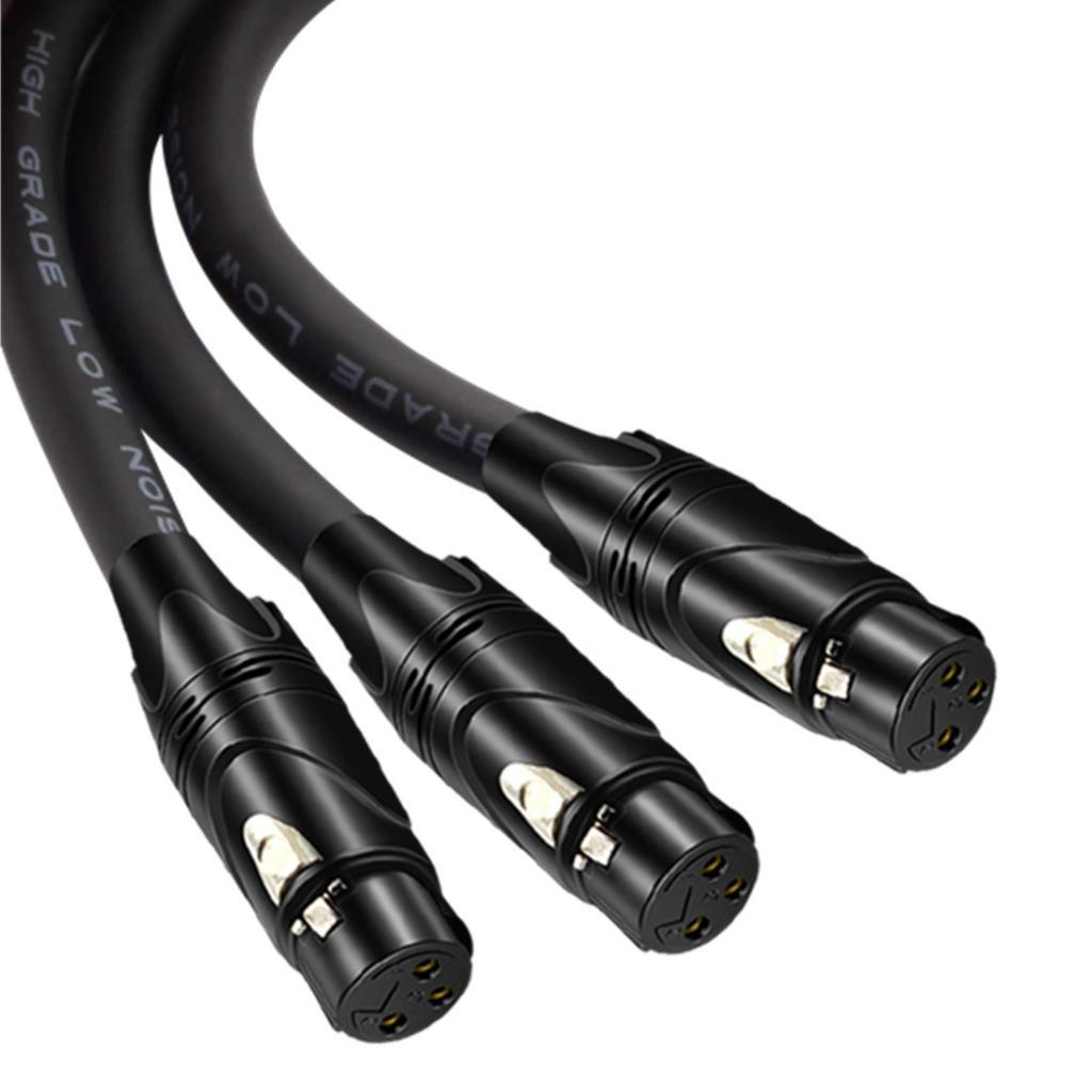 XLR to Dual XLR Y Cord Balanced Microphone Adaptor Patch Cable