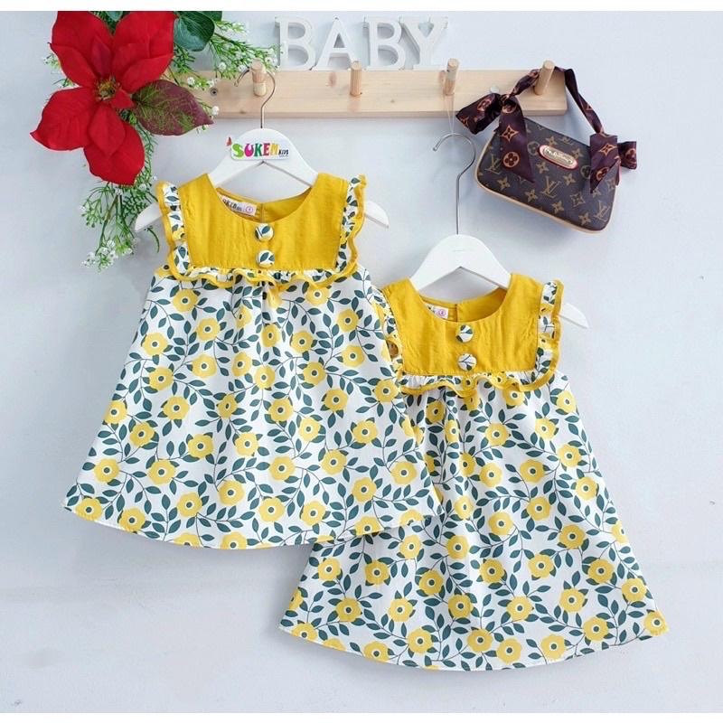 Đầm Váy Bé Gái Hoa Chất Kate Nhập Xinh Xắn Bé 8-35Kg